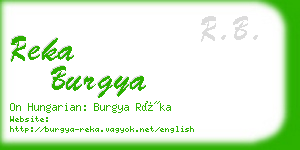 reka burgya business card